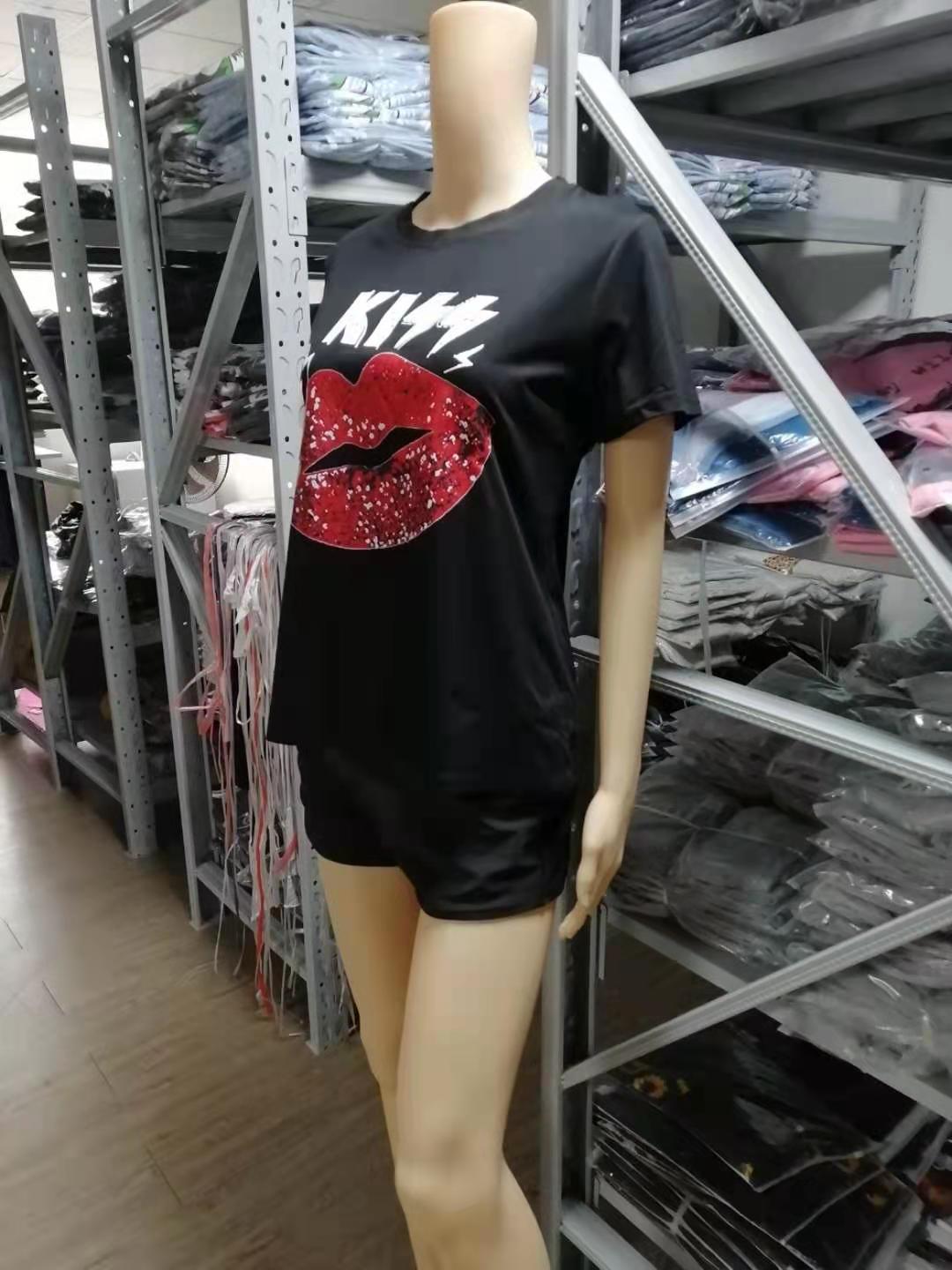 Printed Round Neck Short-sleeved T-shirt Blouse