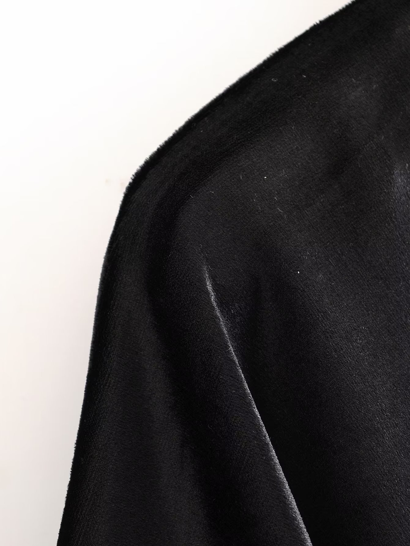 Jewelry Button Velvet Dress V-Neck