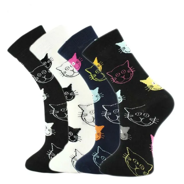 Trendy Cat Socks Personality Women's Cotton Socks Set - Shop at LoveMi