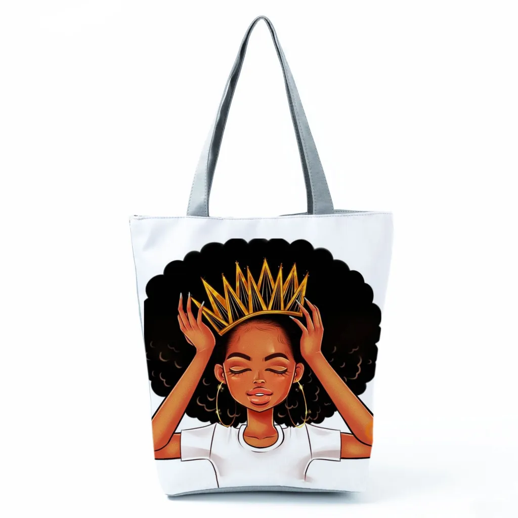 Girls Print Portable Lazy Lightweight Shopping Bag - Hl2112