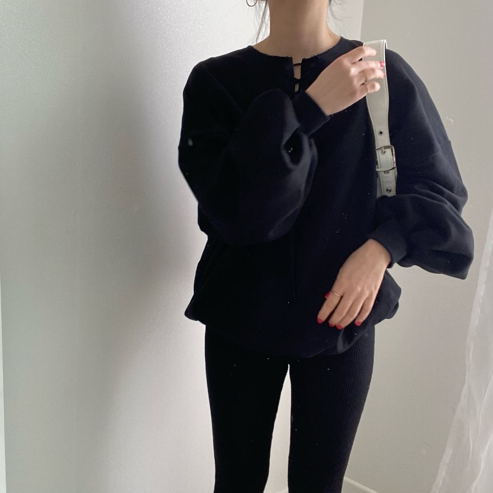 Autumn New Style Retro Lace-up Lantern Sleeve Sweater Women