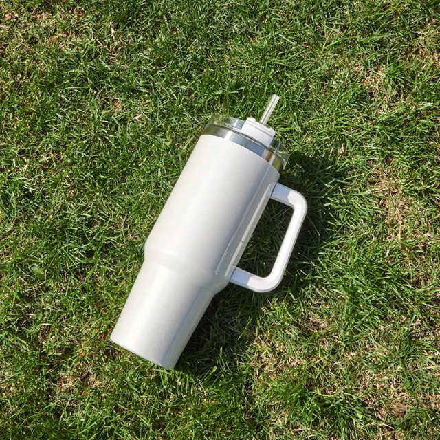 Large Capacity Double layer Stainless Steel Vacuum Insulation Cup White - Shop at LoveMi