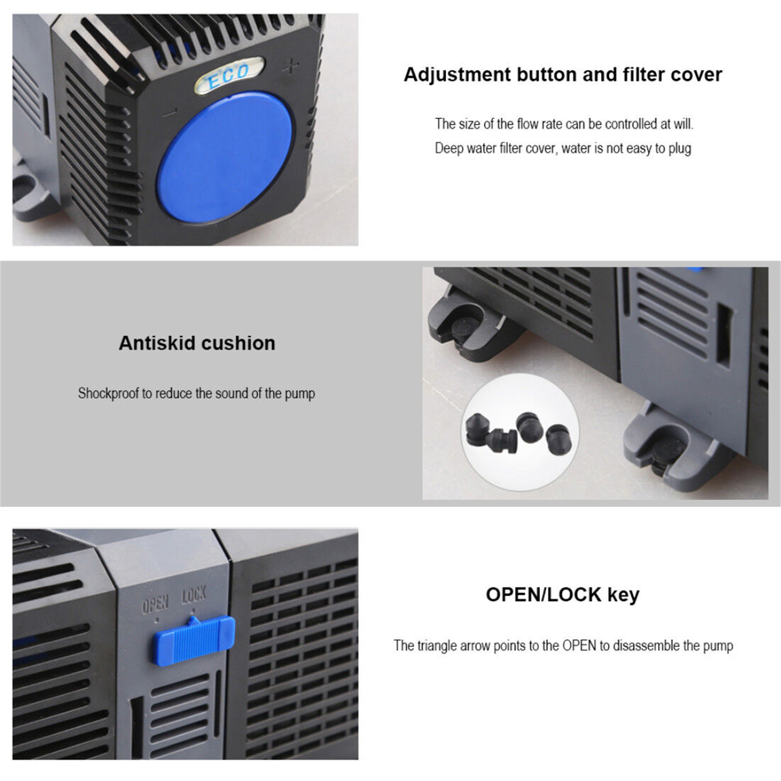 Submersible Water Pump And Filter System 1400-16000L H For Aquarium, Fish Tank, Garden Fountain - ECO Pond Filter 140W detail photo 6