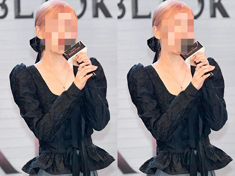 Black Jacquard Long Sleeve Lace Up Waist Slim Shirt