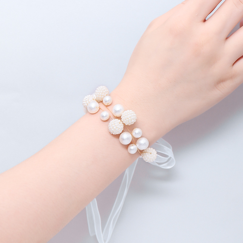 Super Fairy Sisters Children's Hand Flower Beautiful Bride Wedding Korean Style Sen Bracelet — foto 6