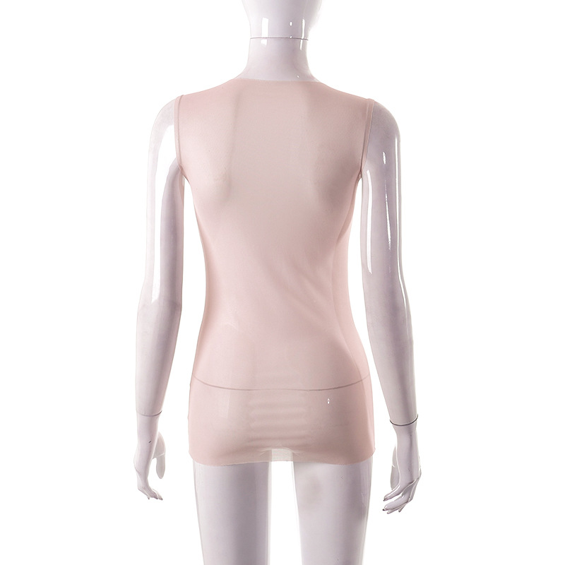 Crewneck Sleeveless Slim Top T-shirt