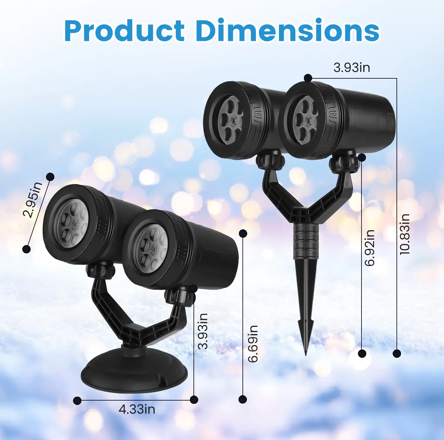 Christmas Snowflake Projector Light Dual Head LED