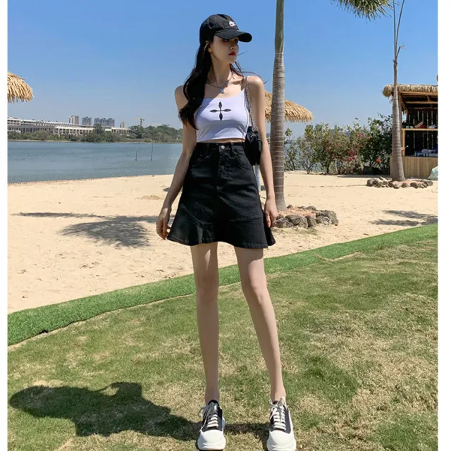 Waist Slim A line Package Hip Fishtail Skirt Black - Shop at LoveMi