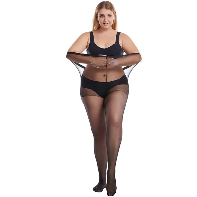 Ladies 60D High Elasticity Oversized Straight Stockings Black - Shop at LoveMi