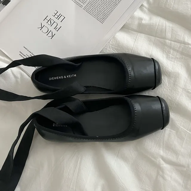 Minimalist Ins Shallow Cut Square Toe Single Shoe Black - Shop at LoveMi
