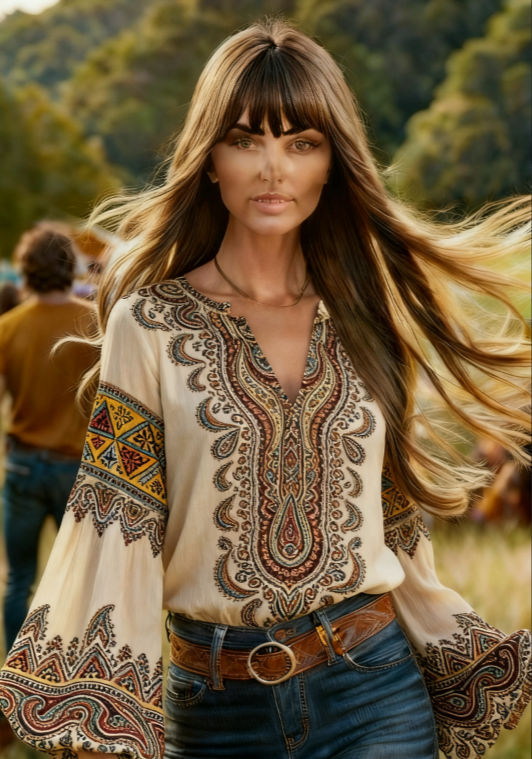 Women's Bohemian Retro Floral T-Shirt