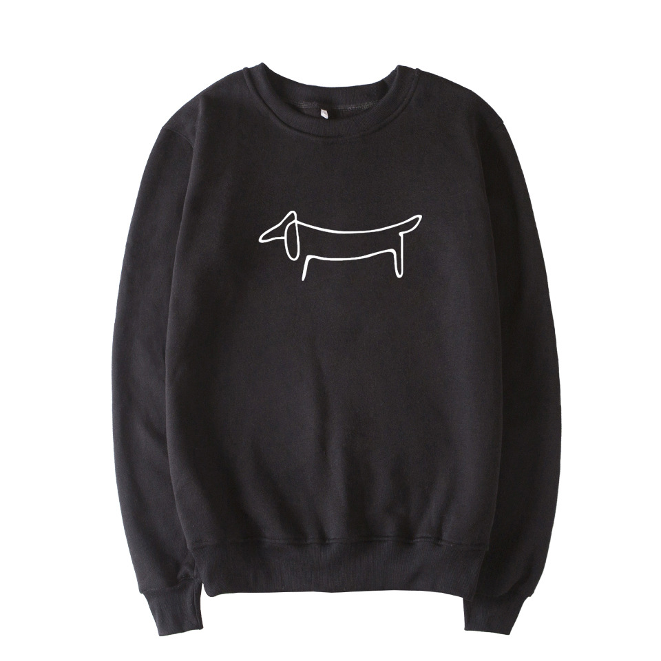 Title 2, Dachshund pattern round neck plus velvet sweats...