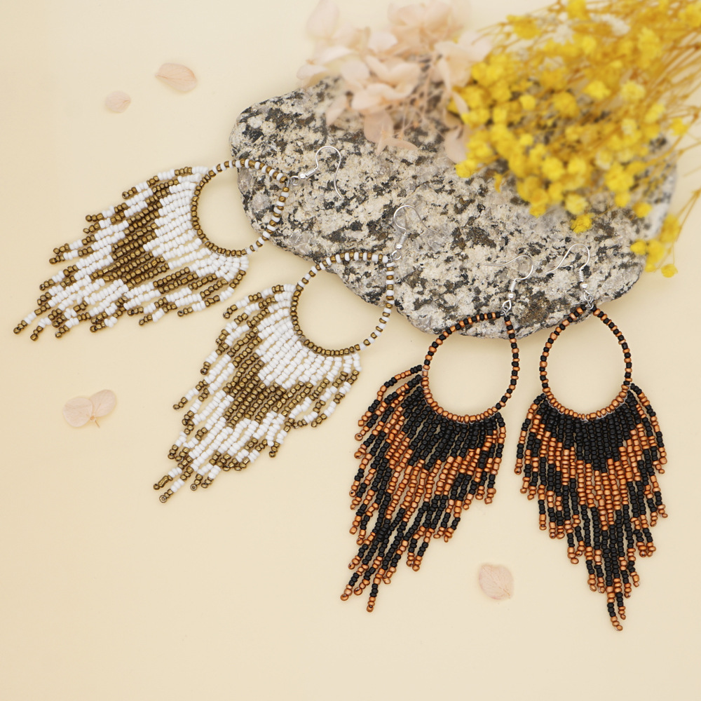 Nepalese Ethnic Style Big Earrings Hand-woven Wild Tassels