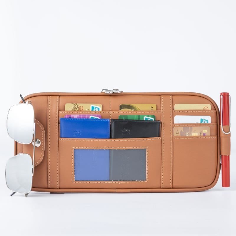 Organiseur pare-soleil voiture avec poches cartes et lunettes 12