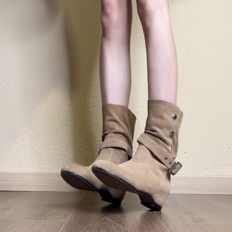 Women Vintage Slouchy Faux Suede Ankle Boots Matching Daily product image