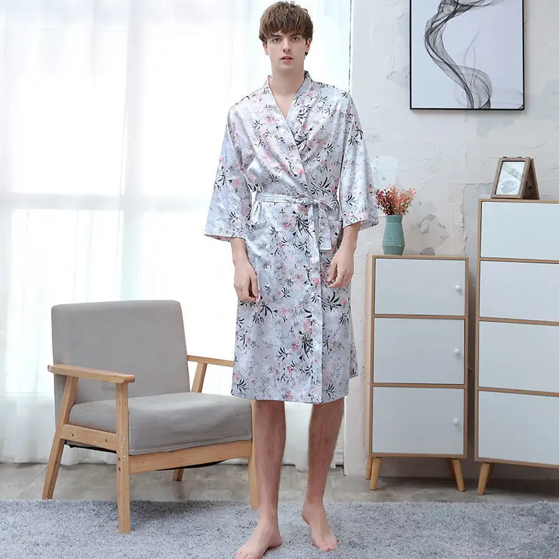 Ice Silk Couple Pajamas Sexy Women Short-sleeved Thin Suit