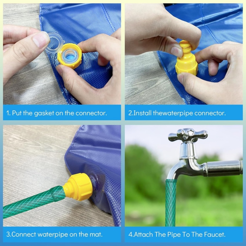 Kids Inflatable Water Spray Mat 170cm Outdoor Splash Play Sprinkler Pool Toy — image 5