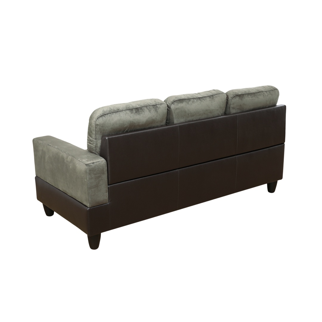 Taupe Flannel And PVC 3-Piece Couch Living Room Sofa Set