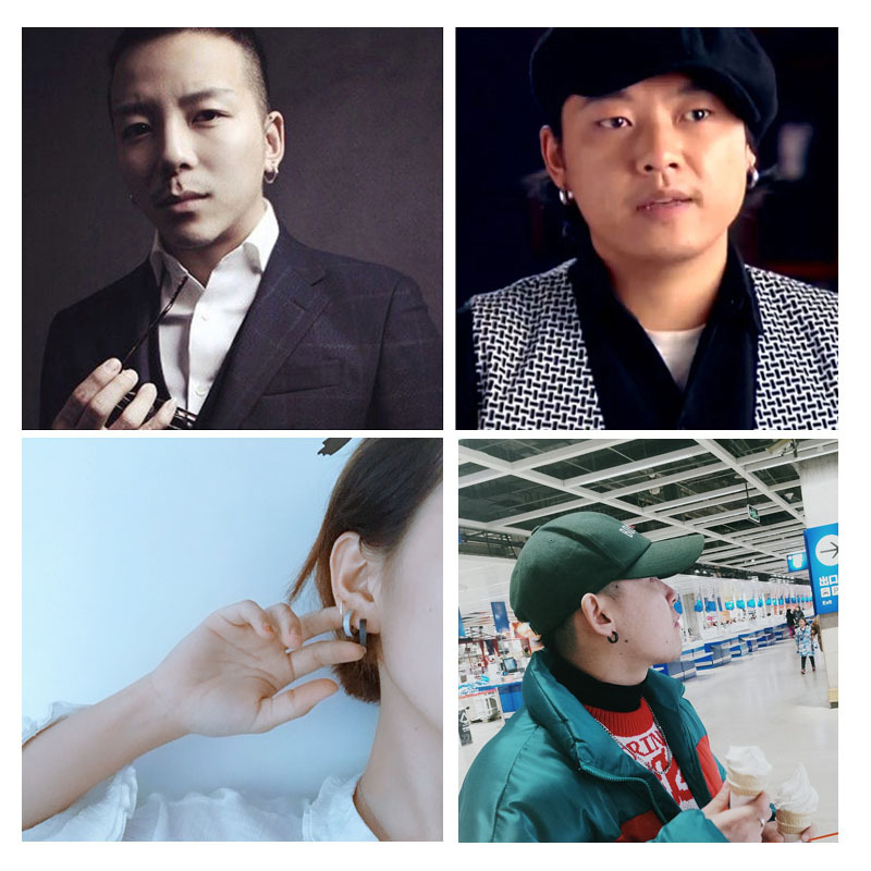 Fashion Big Earrings Hip Hop Personality Frosted