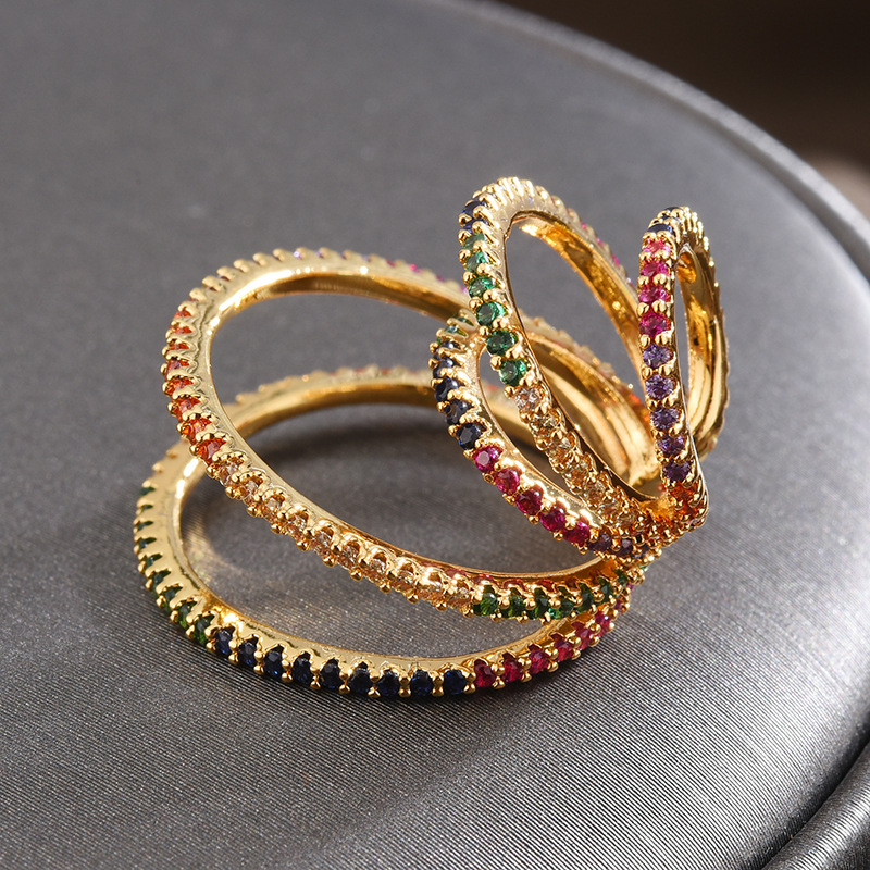 Women's Color Multi-layer Ring Zircon Ear Bone Clip