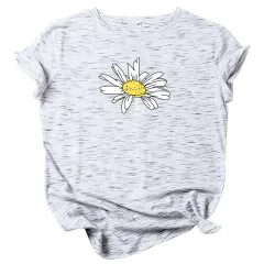 Women Printed Short Sleeve Letter Fashion - Marble Colour - View 1