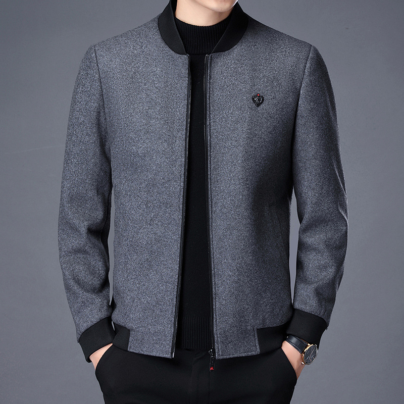 Jacket Casual Black Men's Men's Autumn And Winter Woolen Coat
