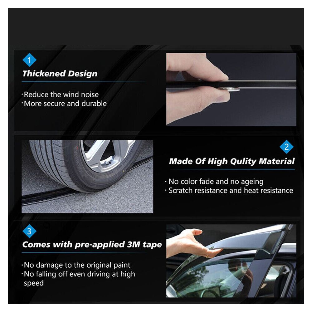 For J Eep Fits 07-17 J Eep Compass Window Visors Acrylic Rain Sun Guard Deflector — foto 5