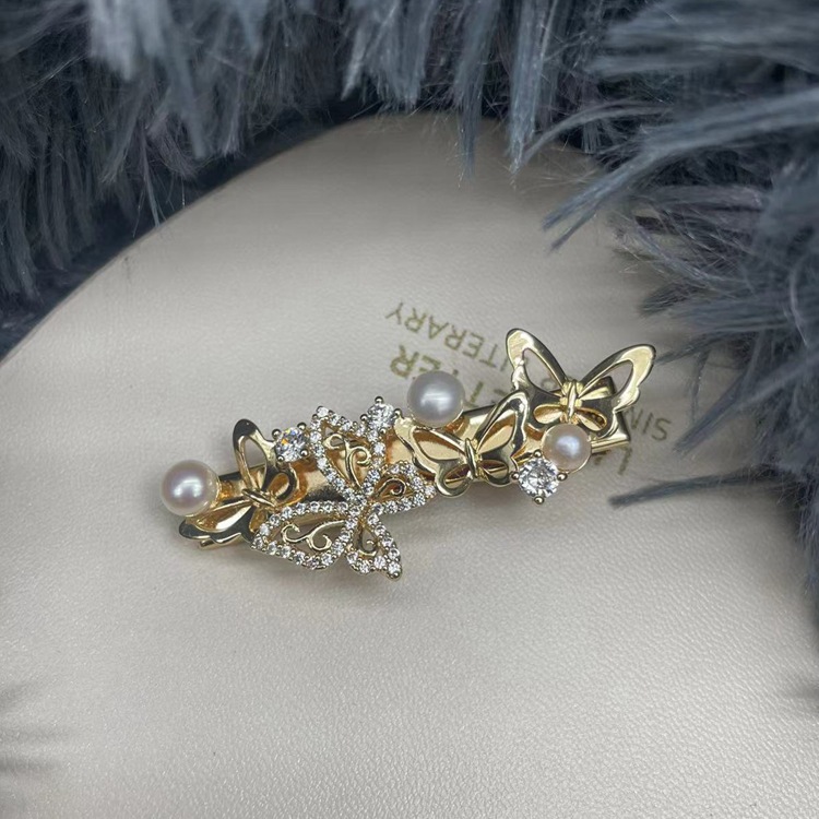 Ins Mori Pearl Branch Tassel Hairpin Headgear