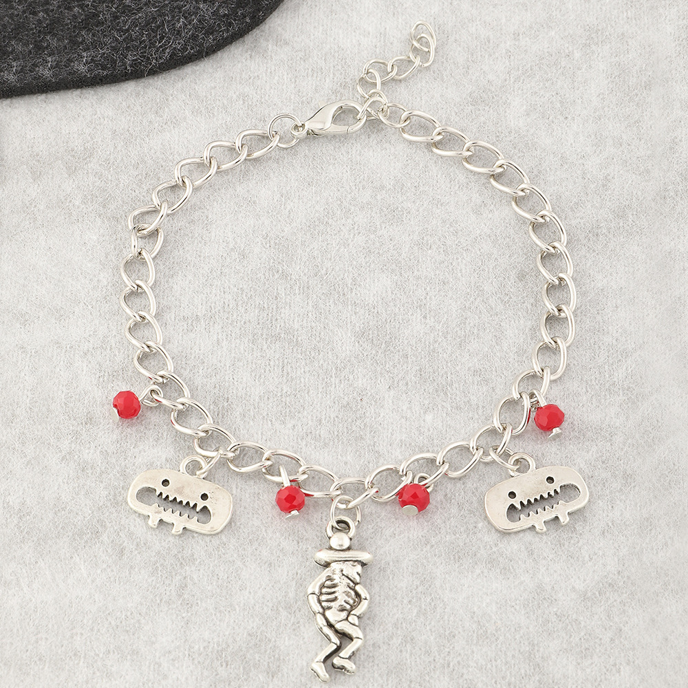 Hip Hop Punk Style Rice Bead Skull Bracelet