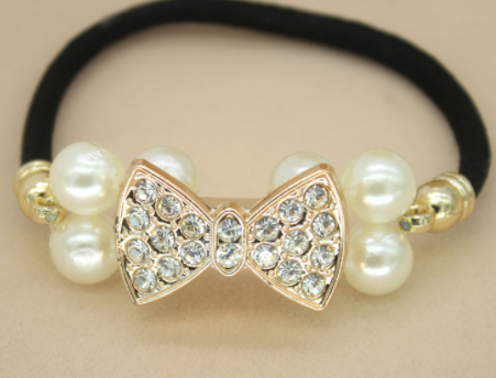 Pearl Diamond Hair Ring Hair Rope Temperament Rhinestones