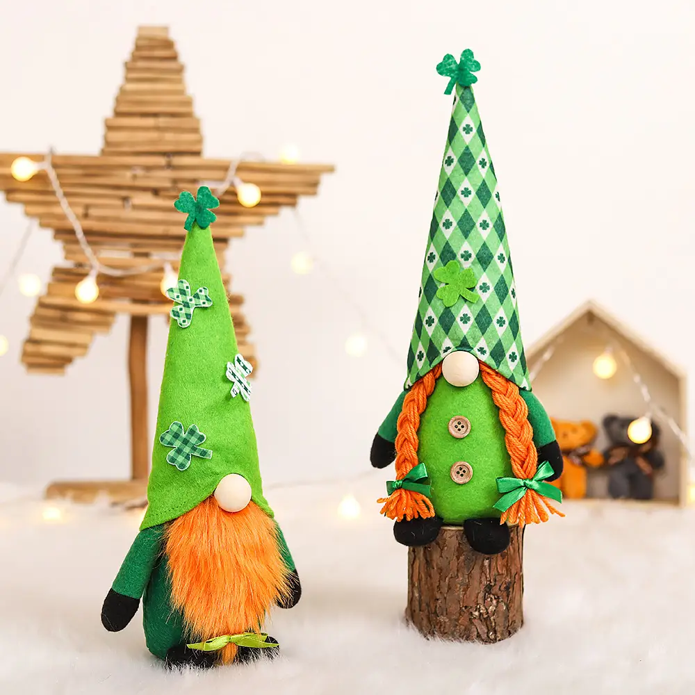 Irish National Day Patrick's Patron Saint Clover Hat Couple Doll