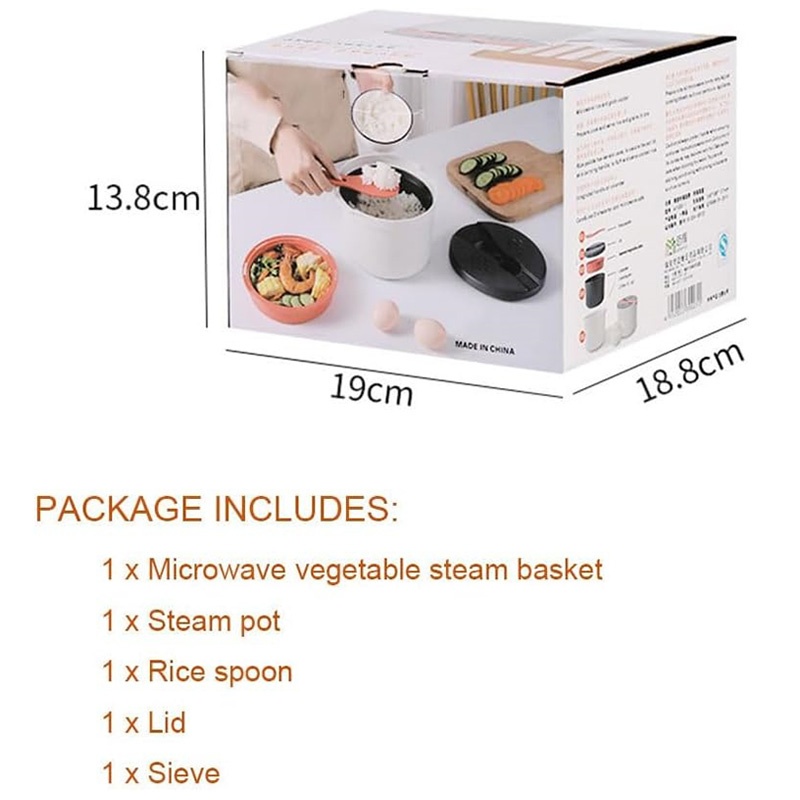 Microwave Rice Cooker, 2L Pasta With Strainer Steamer — image 7