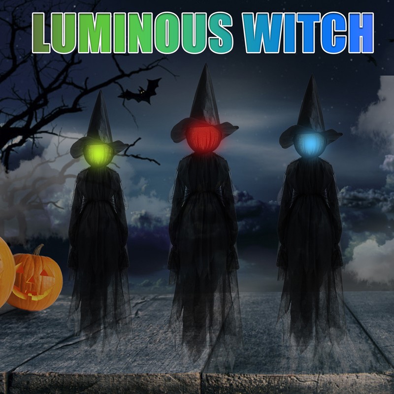 3X Halloween LED Light Up Screaming Witch Decor With Voice Control For Garden — image 9