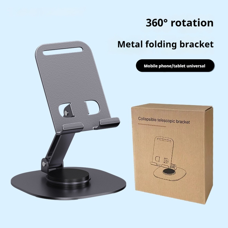 Support de téléphone tout en métal, support de bureau pour paresseux et diffusion en direct, support pliable pour tablette et téléphone