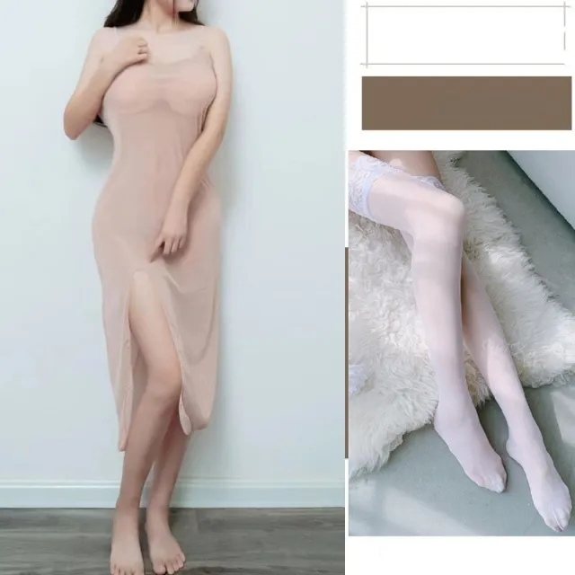 Perspective Sexy Lingerie Small Breasted Woman Skin Color 1274White Socks - Shop at LoveMi