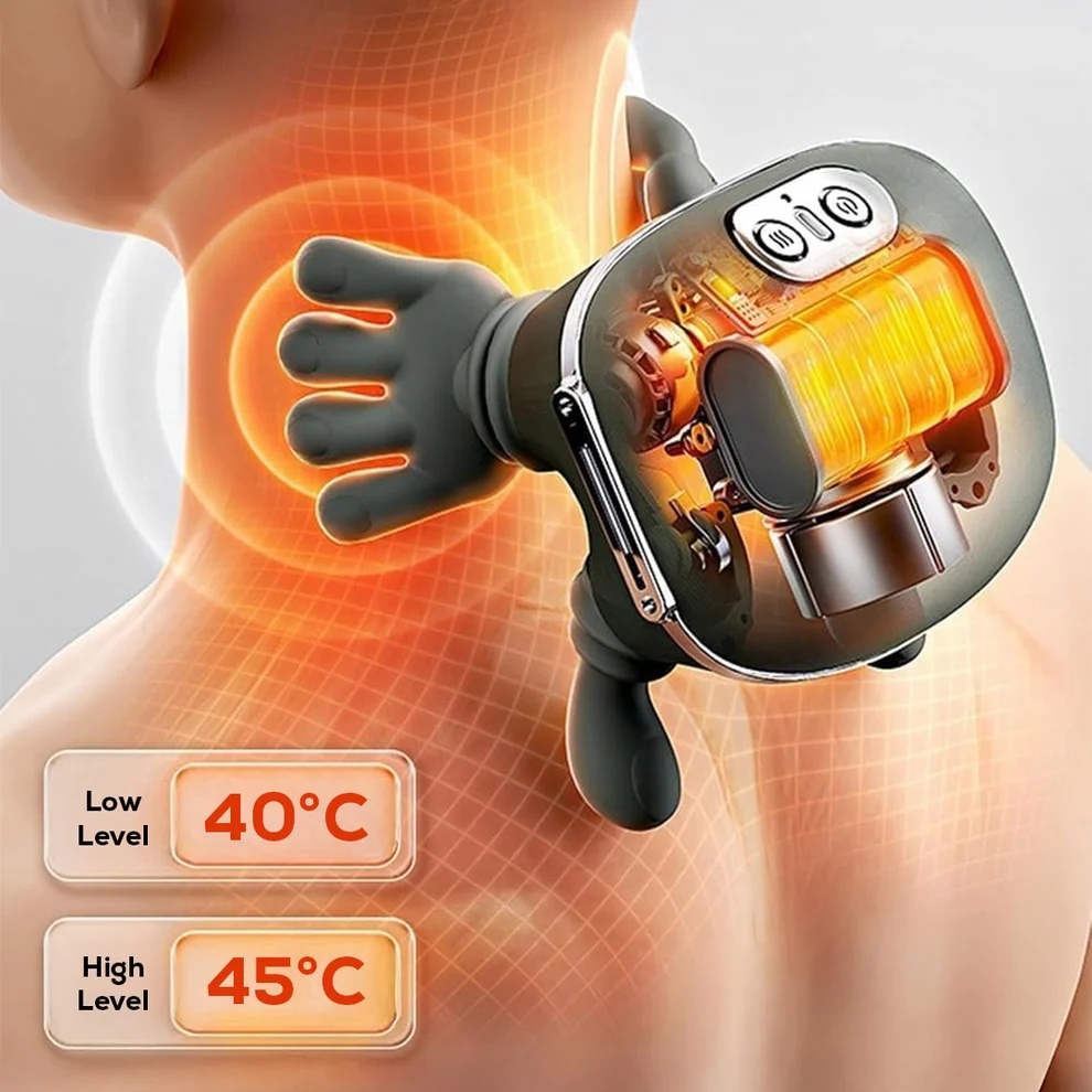 Heated Neck & Shoulder Massager - Hand-Shaped Deep Tissue Massage Tool — image 2