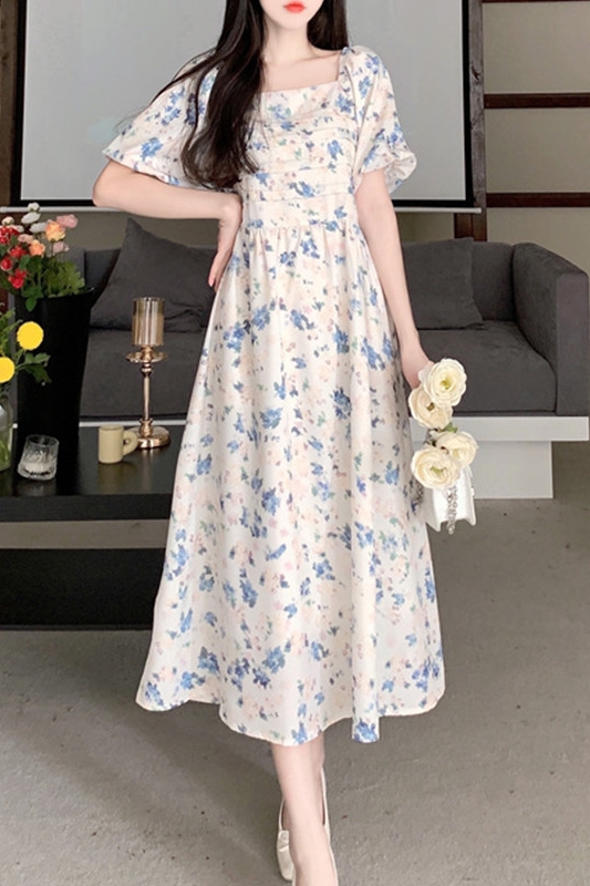 Chiffon Dress with Lantern Sleeves, picture 3 of 4