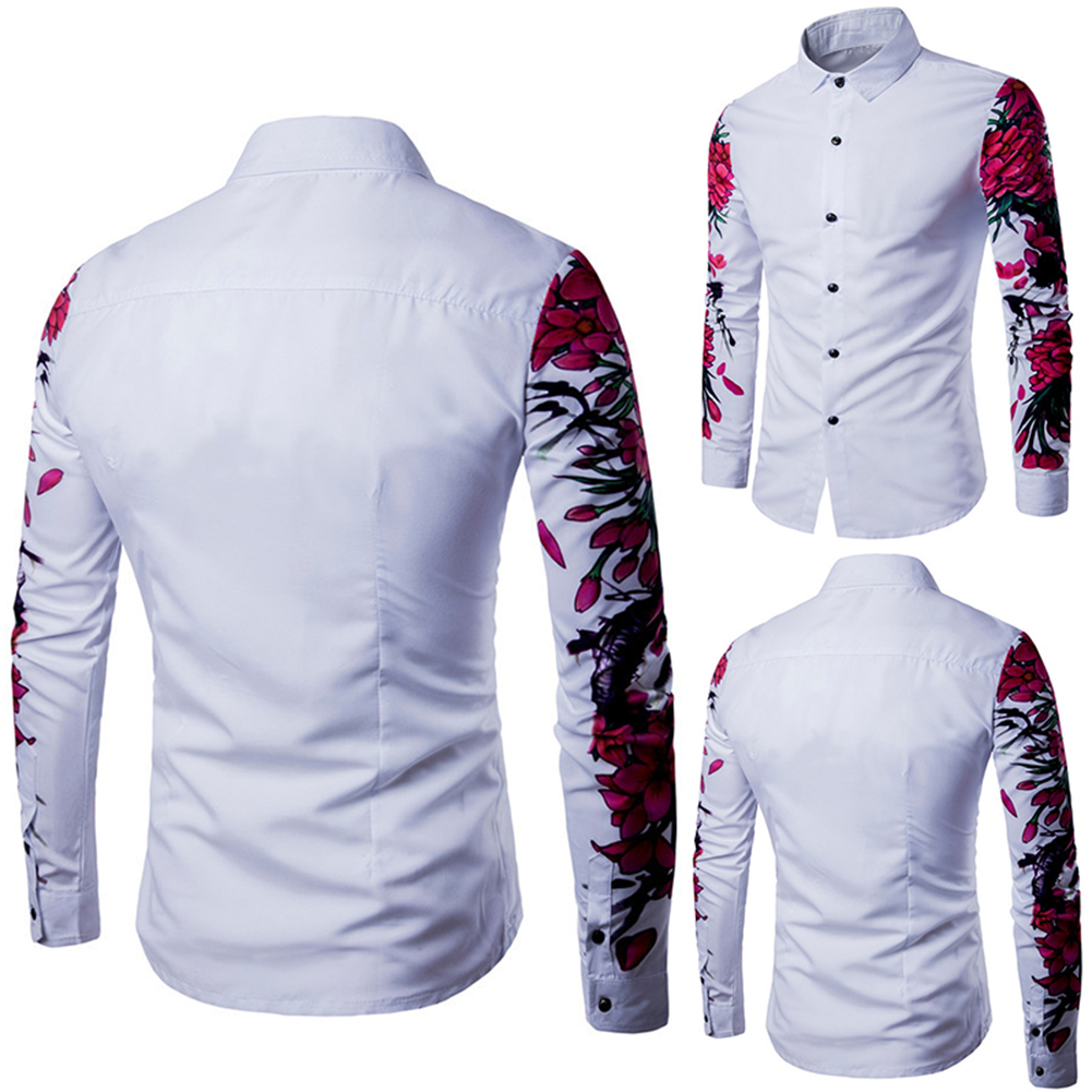Digital Print Plum Blossom Long Sleeved Shirt