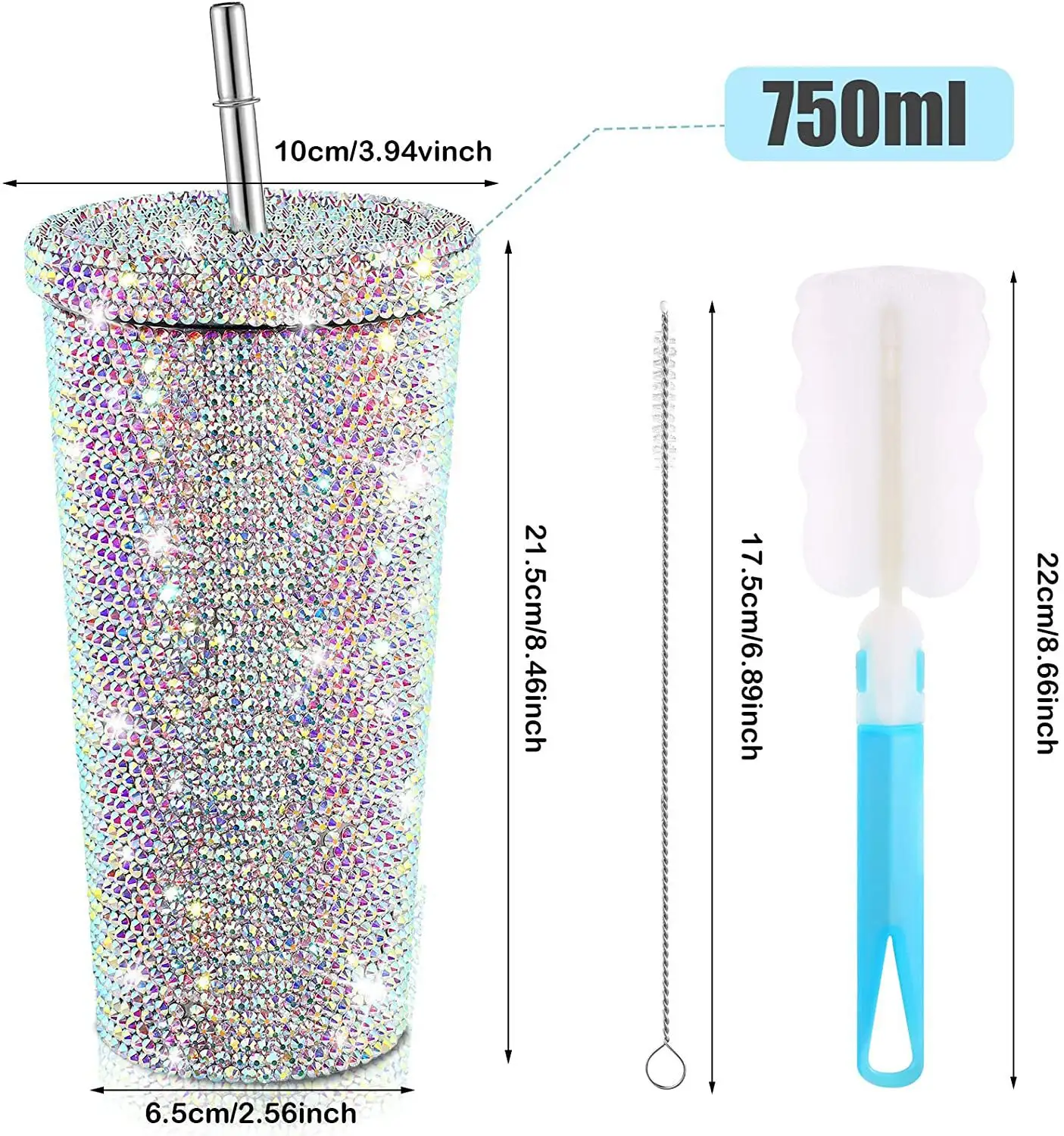 Diamond Inlaid Insulation Cup Pasted With Diamond Drink