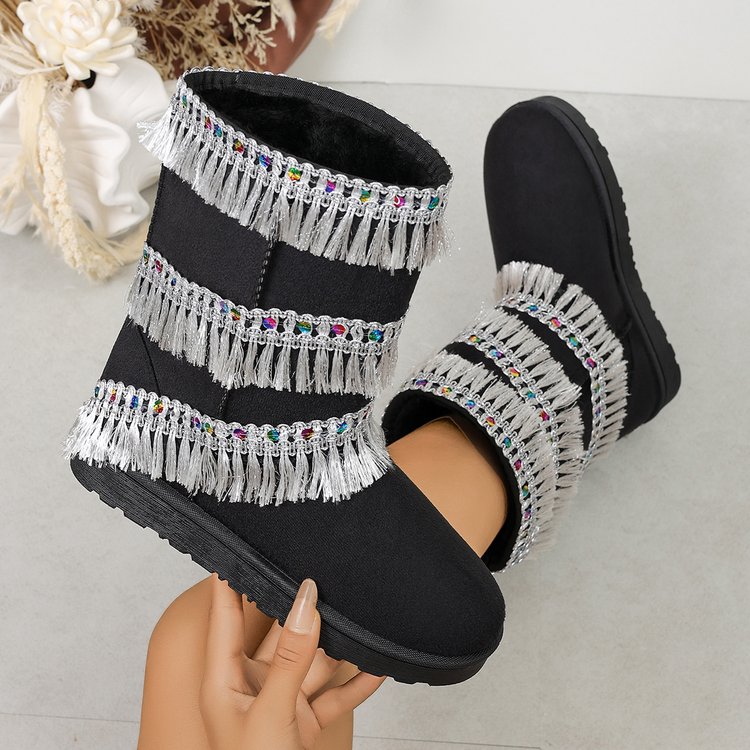 Faux Suede Snow Boots