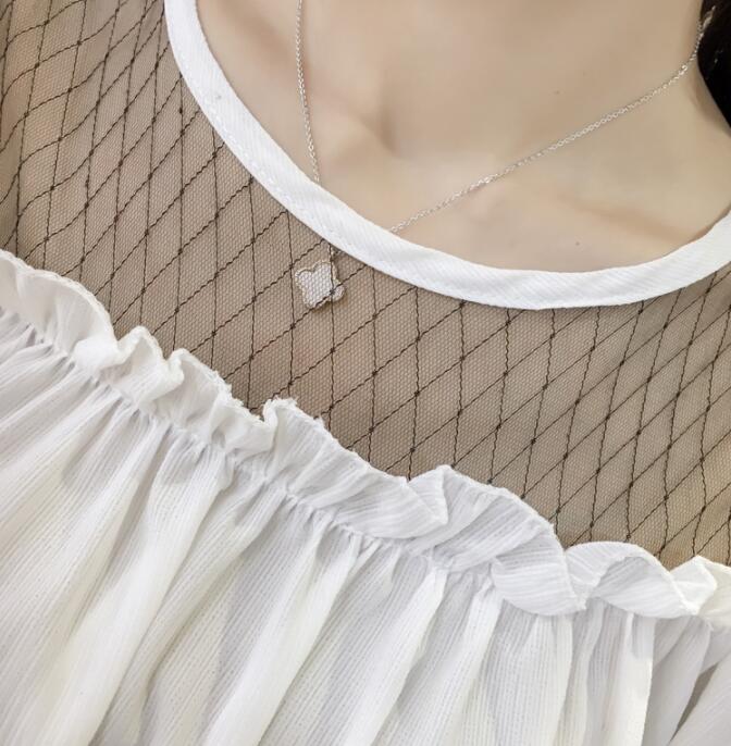 Off The Shoulder Mesh Lantern Sleeve Sexy Fashion Chiffon Shirt For Women