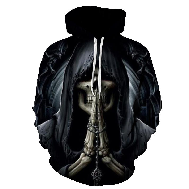 Skull 3D Printing Hooded Pocket Pullover Sweater Nanchao Hoodie Men's Personality Manufacturer