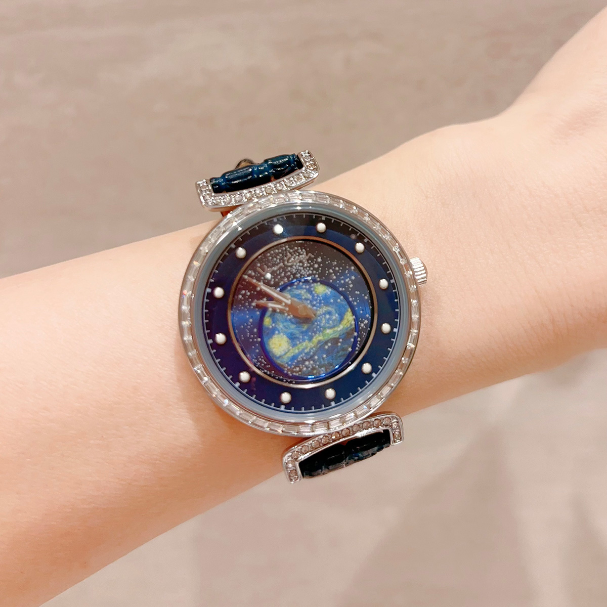 VAN GOGH Geneva Series Small Seconds Hand Leather Strap Quartz Wrist Women's Watch 2