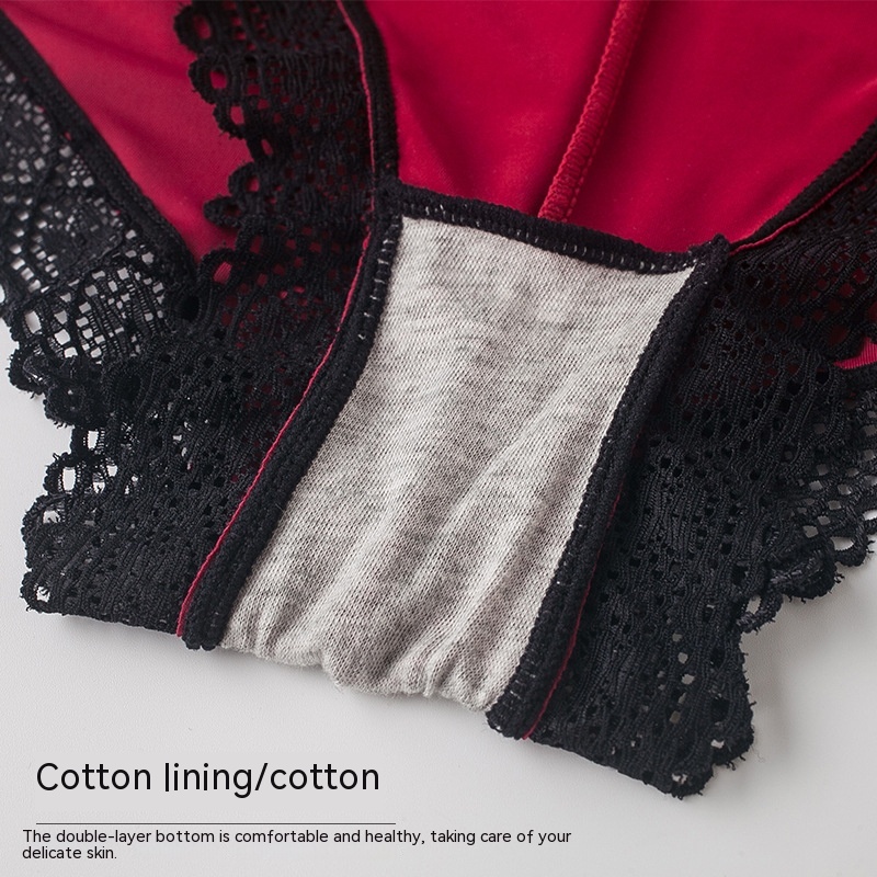 Lace Women's Ice Silk Underwear Design Sense Low Waist Plus Size Briefs - Image 16