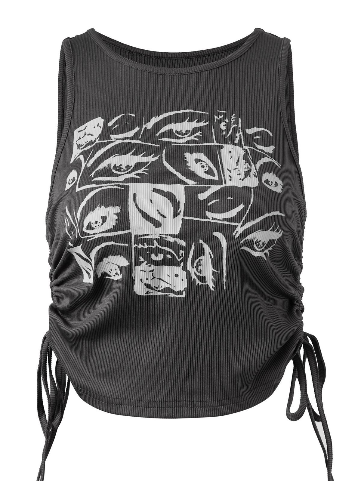 Women's Tank Top Printed Casual Black Strap