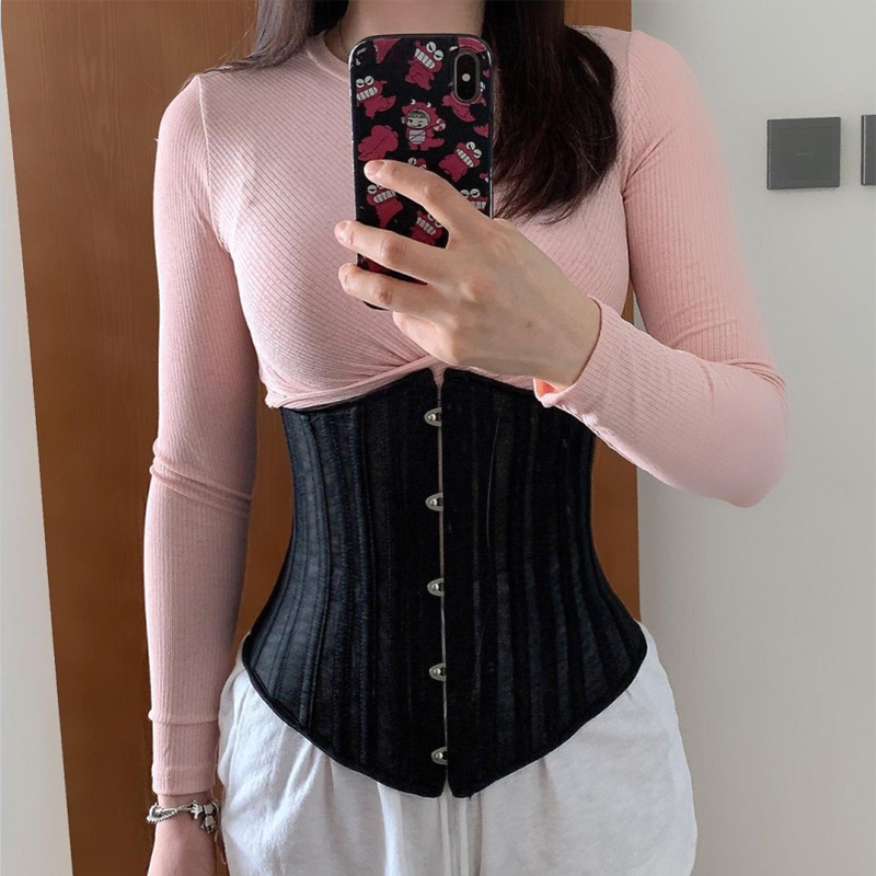 Lace Steel Bone Sculpted Body Shape Abdomen Corset With Waist Clip Thin