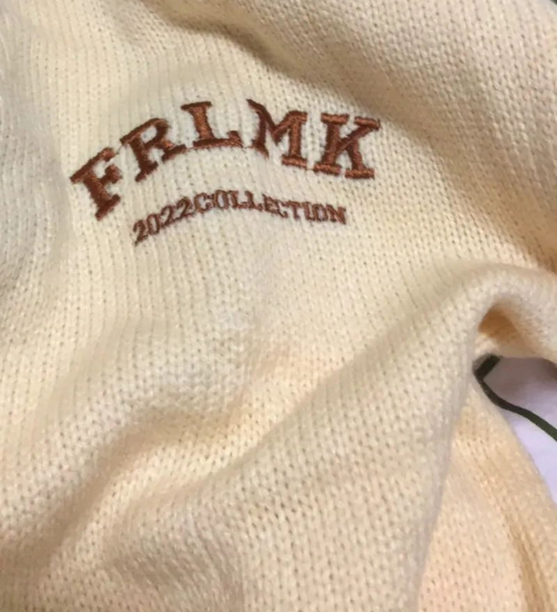 Colorblock V-Neck Embroidered Knit Sweater Women's Cardigan Jacket