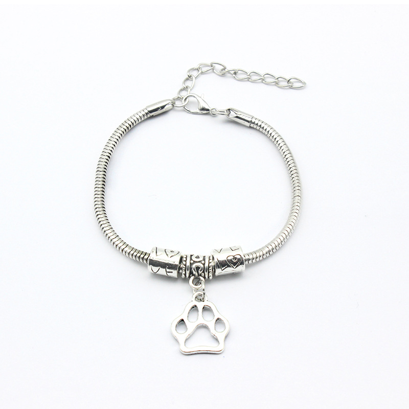 Animal Charm Alloy Dog Paw Bracelet