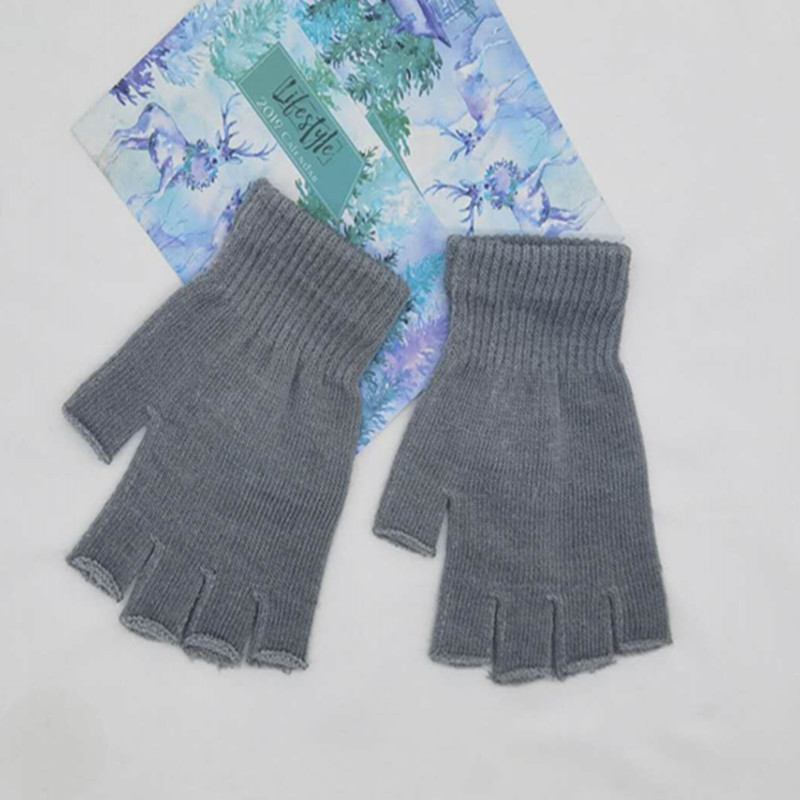 Half Finger Wool Cycling Acrylic Warm Fingerless Gloves