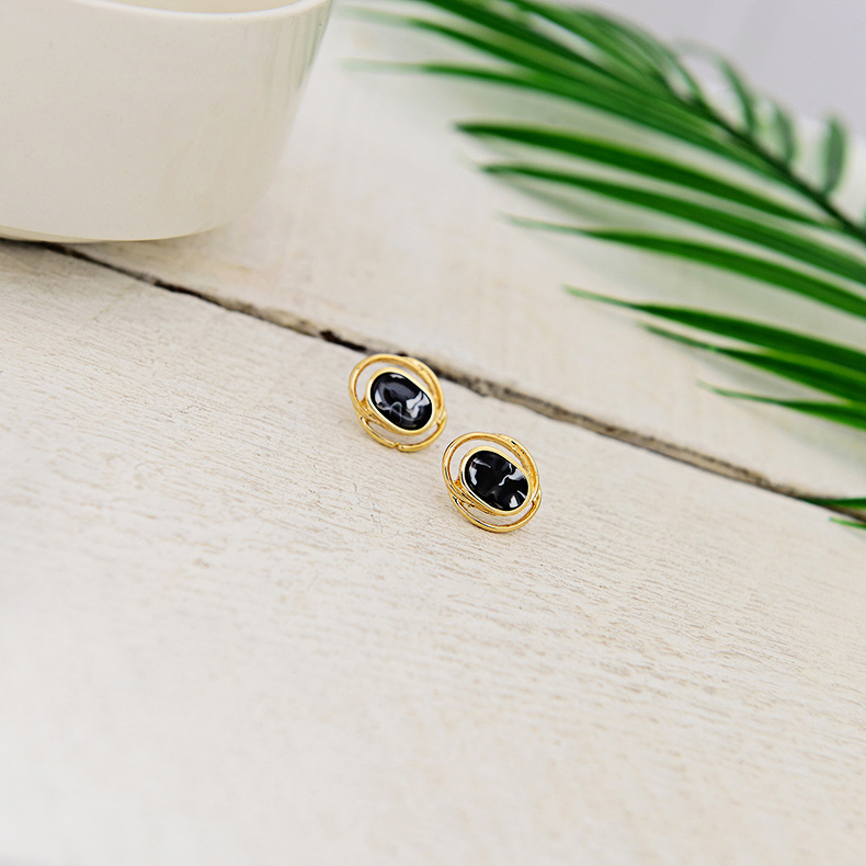 Black Turquoise Earrings Earrings Irregular Geometry